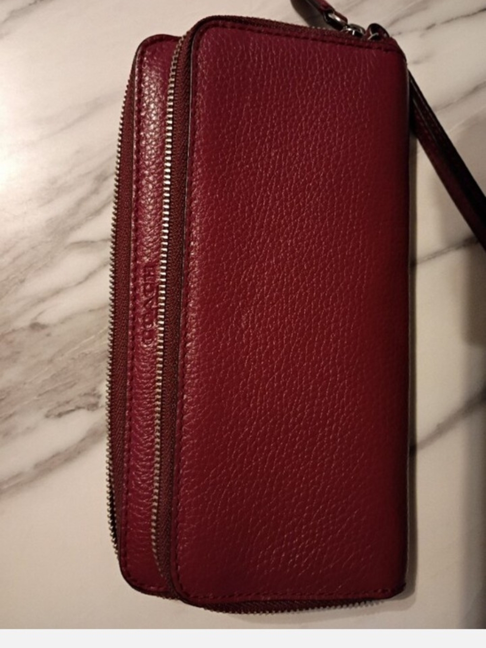 Coach Leather Zip Wallet Wristlet